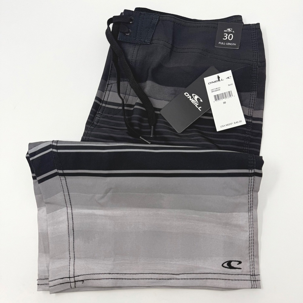 ONeill Mens Size 30 Brisbane Board Shorts Striped Swim Trunks HO7106101 NEW